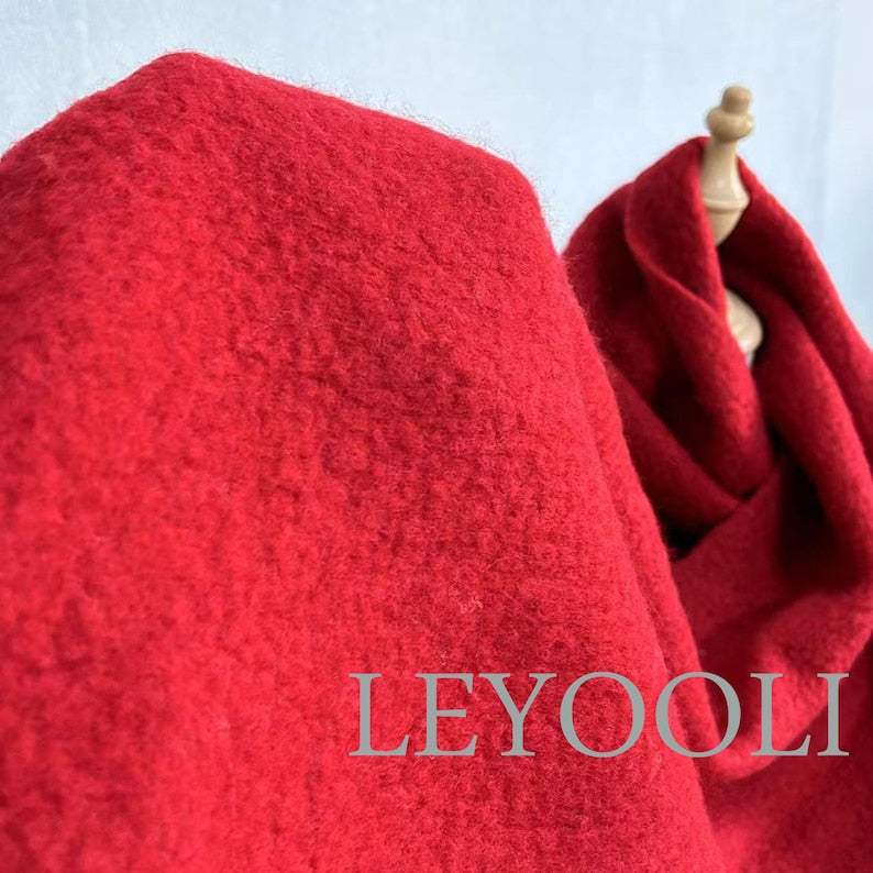 Red Wool Blend Scarf: Classic Winter Shawl (192x30cm)