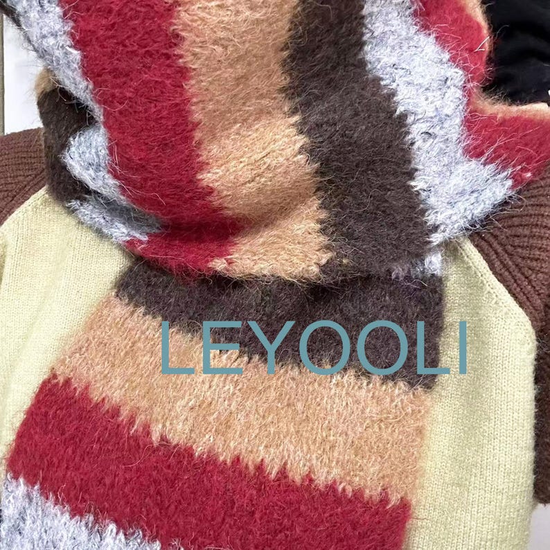 Striped Wool Knit Scarf: Unisex Winter Accessory