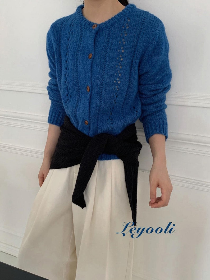 Handmade Black Knit Triangle Scarf - Ribbed Neck Shawl with Slot