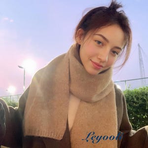 Handmade Mocha Brown Wool Blend Scarf: Soft Knit Winter Shawl