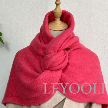 Rose Wool Blend Scarf, Classic Tassel Shawl