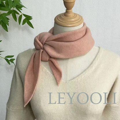 Orange Pink Wool Triangle Scarf: Hand Knit Winter Bandana