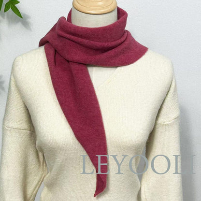 Rose Wool Blend Triangle Scarf: Cozy Winter Bandana