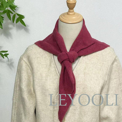 Rose Wool Blend Triangle Scarf: Cozy Winter Bandana