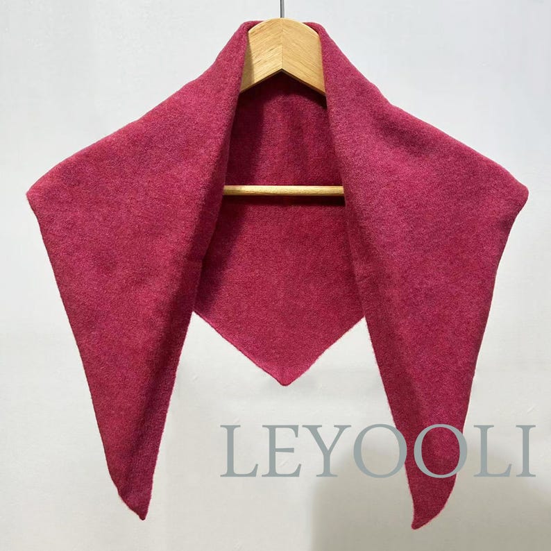 Rose Wool Blend Triangle Scarf: Cozy Winter Bandana