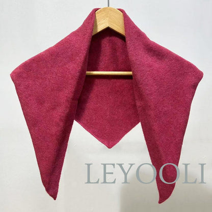 Rose Wool Blend Triangle Scarf: Cozy Winter Bandana