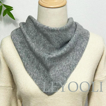 Light Gray Triangle Scarf: Wool Blend Winter Bandana