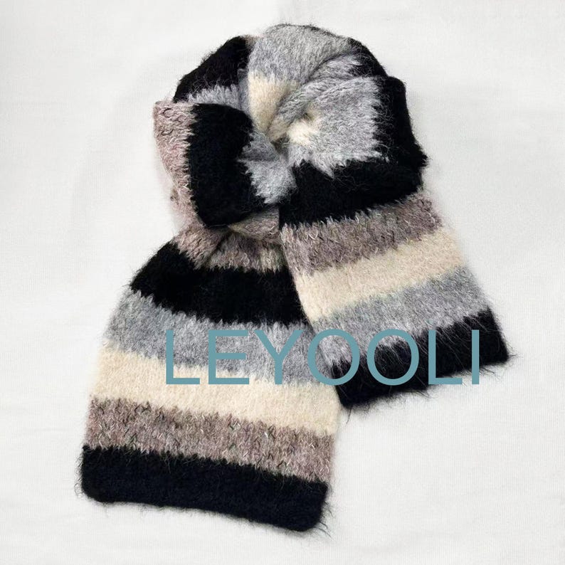 Striped Wool Knit Scarf: Unisex Winter Accessory