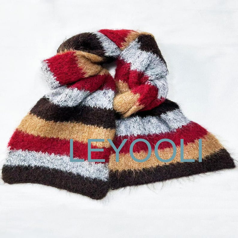 Striped Wool Knit Scarf: Unisex Winter Accessory