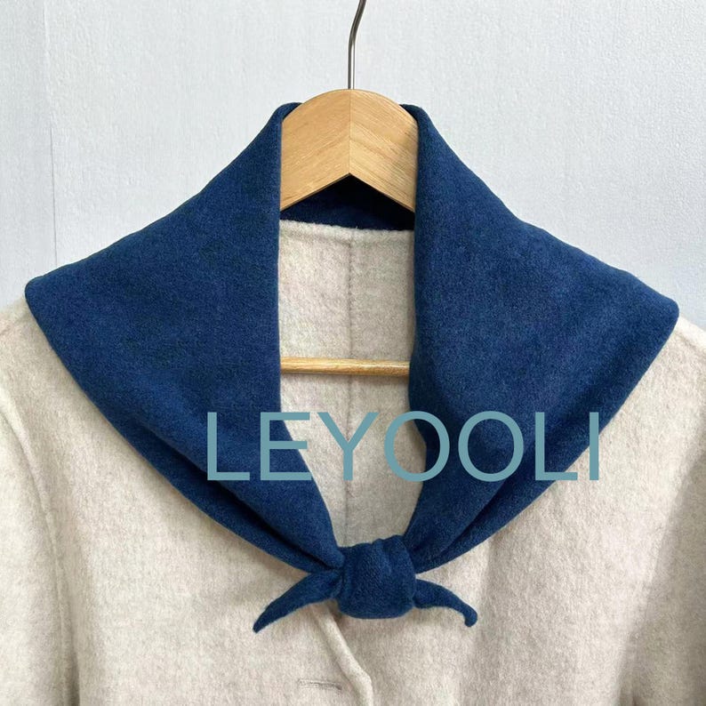 Green Wool Blend Triangle Scarf: Cozy Winter Bandana