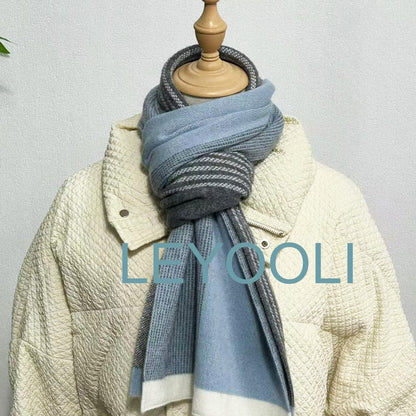 Cashmere Knit Scarf, Unisex Winter Shawl, Elegant Warm Scarf
