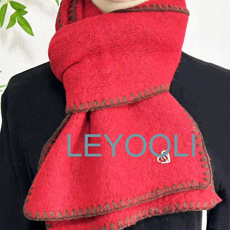 Cotton Knit Winter Scarf, Warm Solid Color Scarf, 25x165cm