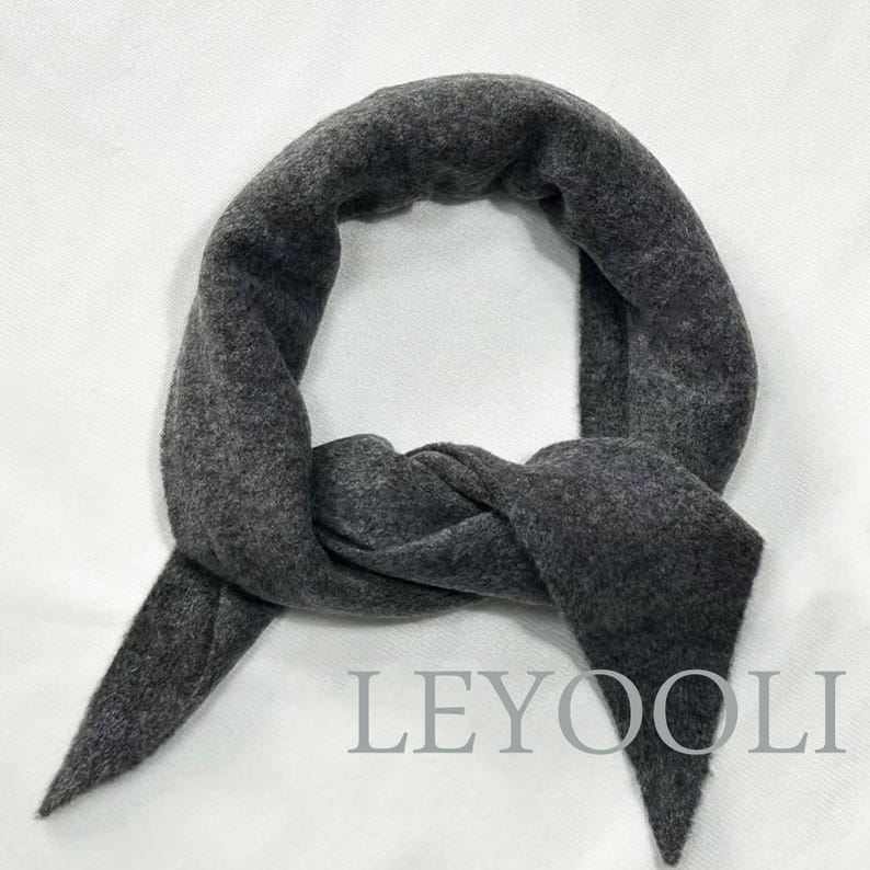 Gray Wool Triangle Scarf: Hand Knit Winter Bandana