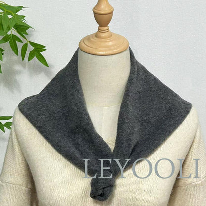 Gray Wool Triangle Scarf: Hand Knit Winter Bandana