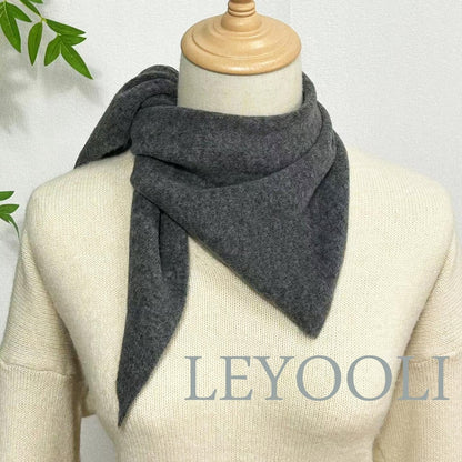 Gray Wool Triangle Scarf: Hand Knit Winter Bandana