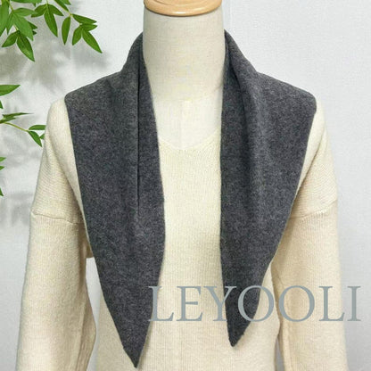 Gray Wool Triangle Scarf: Hand Knit Winter Bandana
