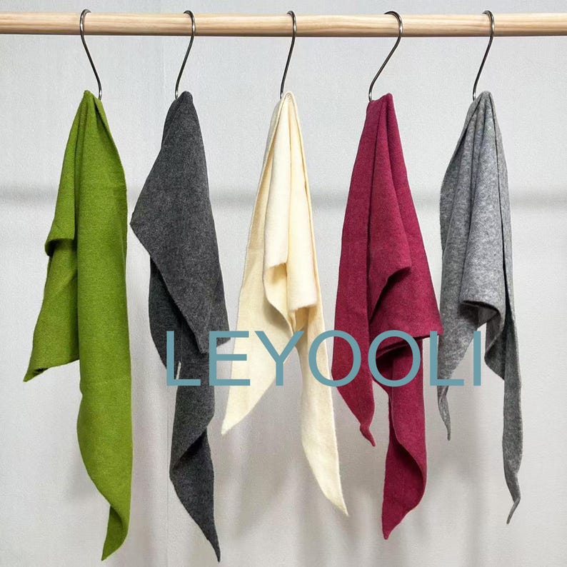 Hand Knit Triangle Scarf: Wool Blend Winter Bandana