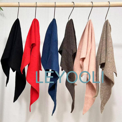 Hand Knit Triangle Scarf: Cashmere Wool Blend Winter Bandana