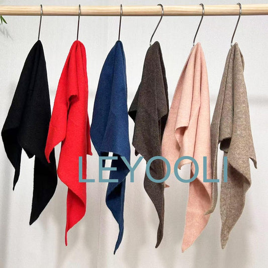 Hand Knit Triangle Scarf: Cashmere Wool Blend Winter Bandana