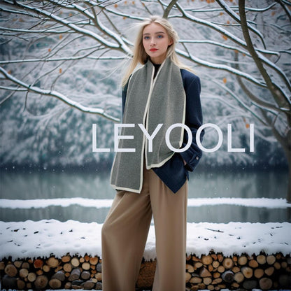 Gray Cashmere Knitted Scarf, Universal Winter Scarf