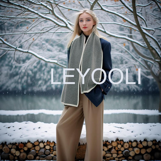 Gray Cashmere Knitted Scarf, Universal Winter Scarf