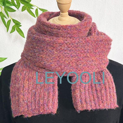 Hand Knitted Wool Scarf | Chunky Rose Winter Scarf
