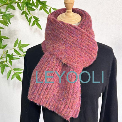 Hand Knitted Wool Scarf | Chunky Rose Winter Scarf