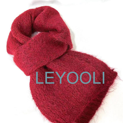 Hand Knitted Mohair Scarf, Thickened Warm Winter Scarf