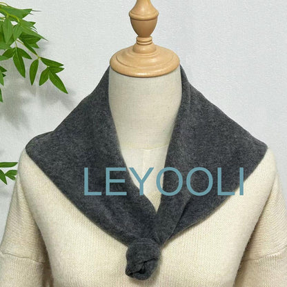 Green Wool Blend Triangle Scarf: Cozy Winter Bandana