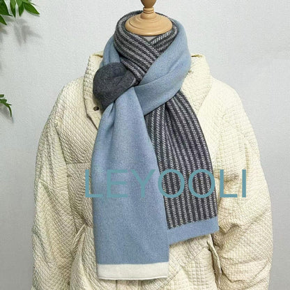 Cashmere Knit Scarf, Unisex Winter Shawl, Elegant Warm Scarf