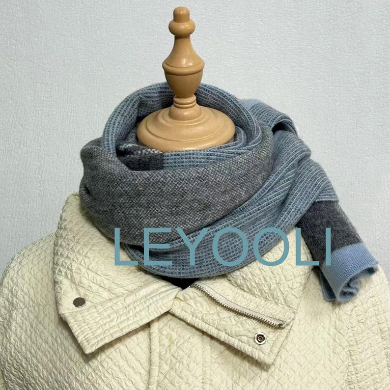 Cashmere Knit Scarf, Unisex Winter Shawl, Elegant Warm Scarf