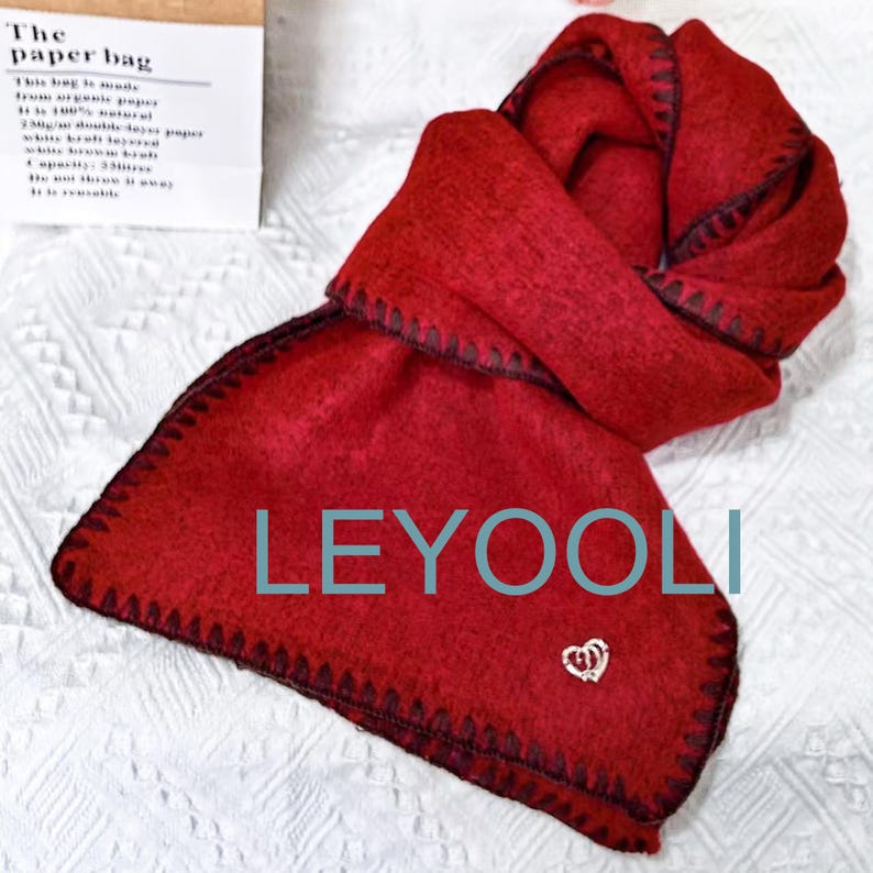 Cotton Knit Winter Scarf, Warm Solid Color Scarf, 25x165cm