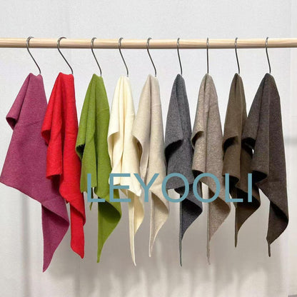 Hand Knit Triangle Scarf: Wool Cashmere Blend Winter Bandana