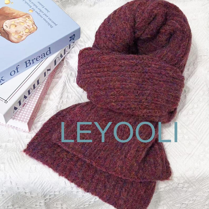 Hand Woven Wool Scarf | Winter Warm Thick Scarves | Elegant Multicolor Long Scarves | Christmas Gifts