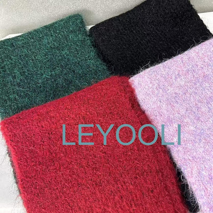 Hand Knitted Mohair Scarf, Thickened Warm Winter Scarf