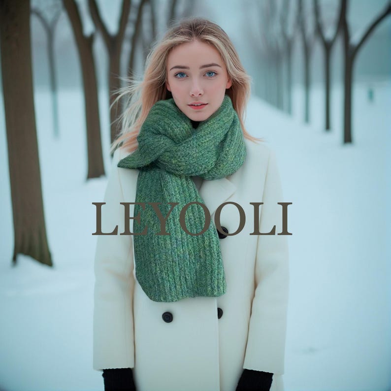 Hand Knitted Wool Scarf: Chunky Turquoise Winter Scarf