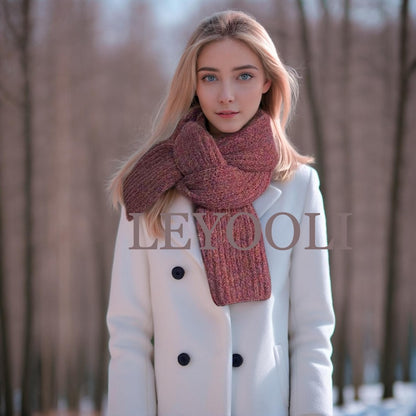 Hand Knitted Wool Scarf | Chunky Rose Winter Scarf