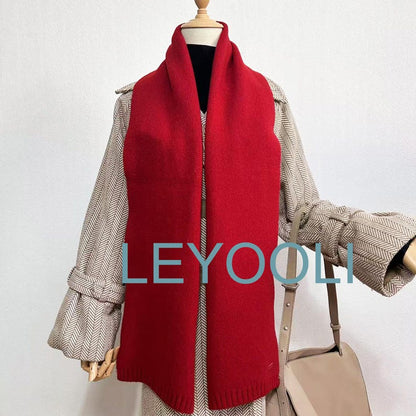 100% Wool Knit Scarf: Soft, Warm, Classic Winter Scarf