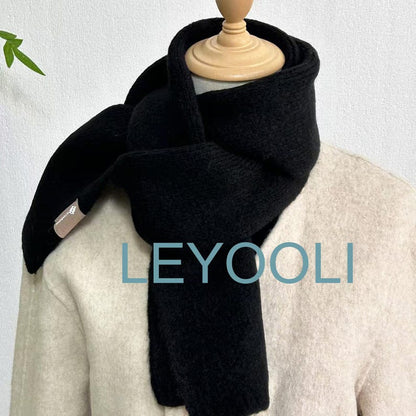 Classic Black Wool Blend Scarf | Warm Winter Accessory