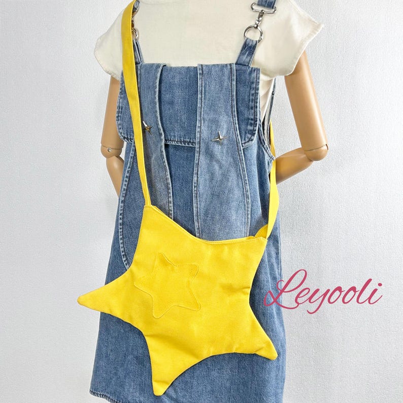 Star Shaped Canvas Bag, Cute Crossbody Shoulder Bag, Aesthetic Tote for Women, Trendy Summer Handbag, Kawaii Small Satchel, Best Friend Gift
