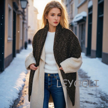 Knit Triangle Shawl Wrap: Soft Wool Blend Winter Scarf