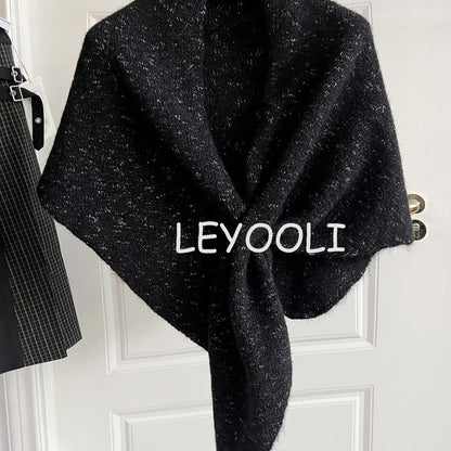 Knit Triangle Shawl Wrap: Soft Wool Blend Winter Scarf