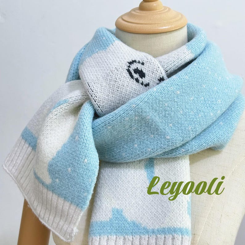 Light Up Polar Bear Knit Hat and Scarf Set: LED Christmas Beanie