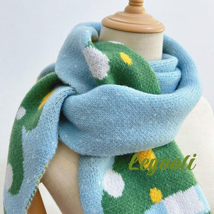 LED Christmas Tree Knit Hat and Scarf Set: Holiday Light-Up Beanie