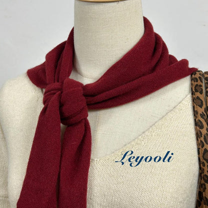 Wine Red Wool Triangle Scarf: Soft Knit Winter Shawl