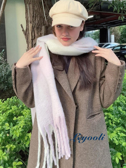 Pink Purple Ombre Mohair Scarf: Soft Winter Wrap