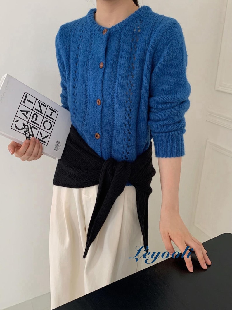 Handmade Black Knit Triangle Scarf - Ribbed Neck Shawl with Slot