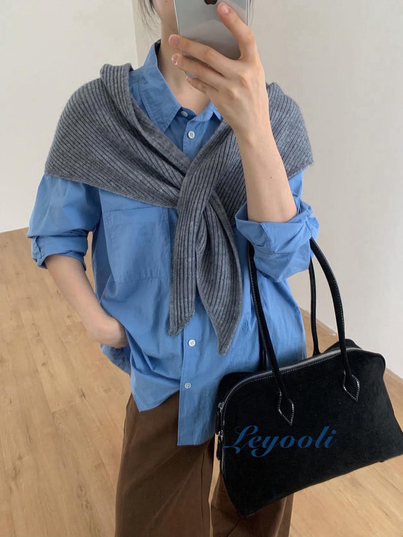 Gray Knit Triangle Scarf: Ribbed Neck Shawl, Winter Accessory