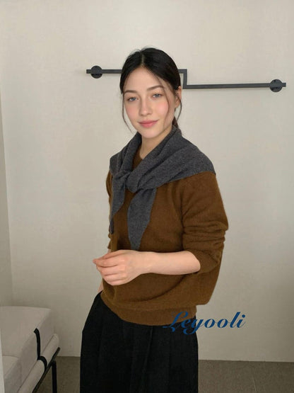 Charcoal Gray 100% Wool Knit Triangle Scarf, Minimalist Ribbed Wrap, Soft Wool Shawl