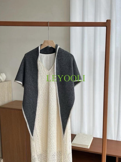 Handmade 100% Wool Charcoal Grey Shawl Wrap | Versatile Triangular Scarf | Soft Warm Winter Wrap | Timeless Knit Gift for Her